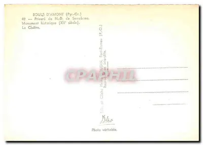 Boule d'Amont (Pyrénées-Orientales) — Klasztor Najświętszej Maryi Panny z Serrabone, XII wiek — Fotografia Kinho — Rewers