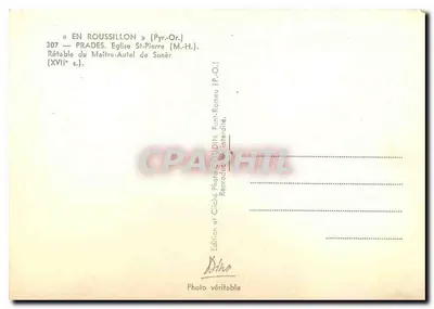 Prades - Rétable do Maître-Autel de Sunèr — Igreja de São Pedro — Século XVII — Edição Dinho — Verso