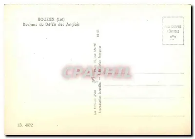 Bouzies (Loira) — Skaliste Wąwozy Anglików — Wydawnictwo Sztuki, Paryż — Rewers
