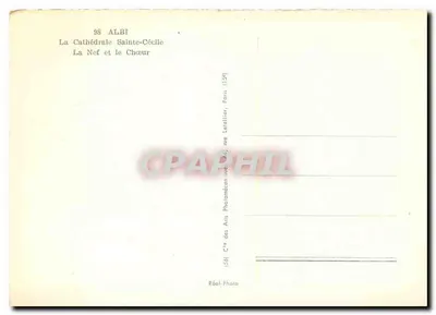 Albi — A Catedral Santa Cecília — A Nave e o Coro — Editor: Les Éditions des Arts Photographiques, Paris — Verso