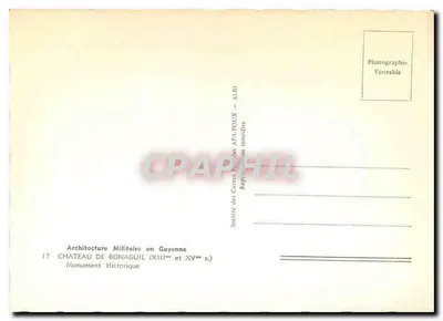 Kasteel van Bonaguil — Militaire Architectuur in Guyenne — Société des Cartes Postales APA-BOUX — Achterkant