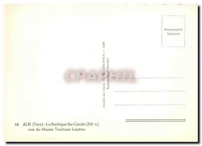 Albi - Bazylika św. Cecylii (XIII w.) — Towarzystwo Karty Pocztowych APA-POUX — Rewers