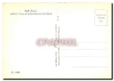 Albi (Tarn) — O Velho Ponte e a Catedral Santa Cecília — Éditions d'Art, Paris — Verso