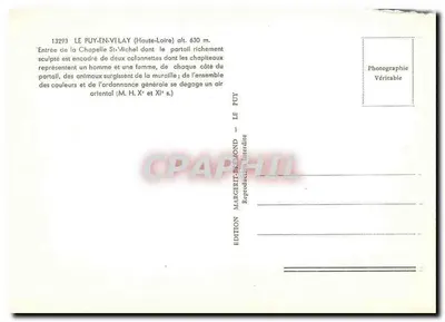 Le Puy-en-Vilay — Invoer van de kapel Sint-Michaël — Uitgave Margerit-Bremond — Achterkant