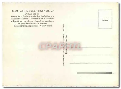 Le Puy-en-Velay — Catedral de Nossa Senhora — Rue des Tables — Edição Margerie-Rémond — Verso