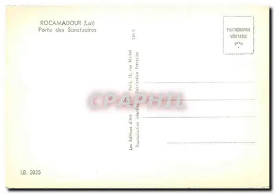 Rocamadour (Lot) — Drzwi Świętych — Wydawnictwo Sztuki, Paryż — Rewers