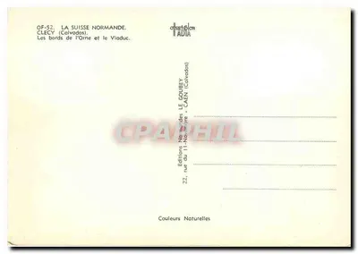 Clecy — As margens do Orne e o viaduto — Editor: Ed. Goubeey — Verso