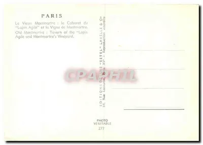 Stary Montmartre — Kawiarnia 'Lapin Agile' i winnica Montmartre — Estel — Rewers