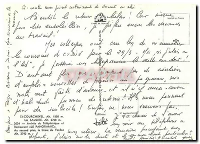 La Saulire — Chegada do Teleférico e Restaurante « LE PANORAMIC » — Edições Anne-C. Reprodução Proibida — Verso