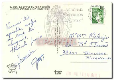 Cirque du Fer à Cheval — Tenneverge i Corne de Chamois — Éditions J. Cellard — Rewers