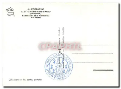 Sainte-Anne-d'Auray — Fontanna i Pomnik Upamiętnienia — Wydawnictwo Jean — Rewers