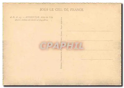 Angoulême — Stare zamki hrabiów z Angoulême — Urząd Miasta — Wydawnictwo Gilbert, Jarnac — Rewers