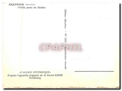Riquewihr (Wysokie Rhony) — Stara brama Doldera — Wydawnictwo « Becchus » nr 2552 — Rewers