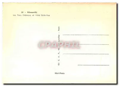 Ribeauvillé — Os Três Castelos e Hotel Belle-Vue — C. A. Letellier, 44, rue de Paris, Paris — Verso