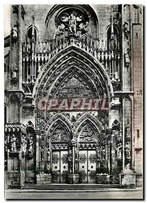 Thann (Haut-Rhin) — Portal principal da catedral de São Thiébaut (século XIV) — Imprensa M. LESCUTER e Filhos, Lyon