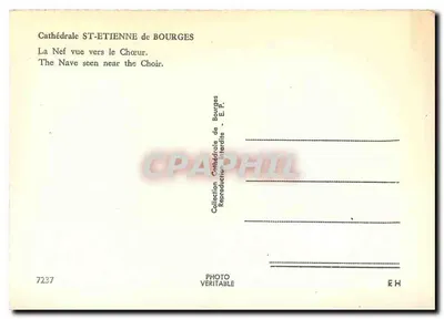 Katedra Świętego Etienne w Bourges — Nef patrzona w kierunku chóru — Kolekcja Katedry w Bourges — Rewers