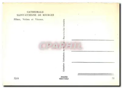 Katedra Świętego Etienne w Bourges — Kolumny, Kryty i Witraże — Kolekcja Katedry w Bourges, nr 7218 — Rewers