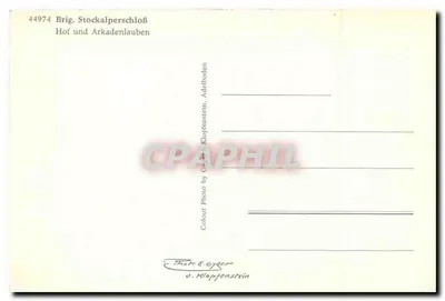 Brig, Stockkalperschloß — Hof i Arkadenlauben — Thör E. Gyder v. Klopfenstein — Rewers