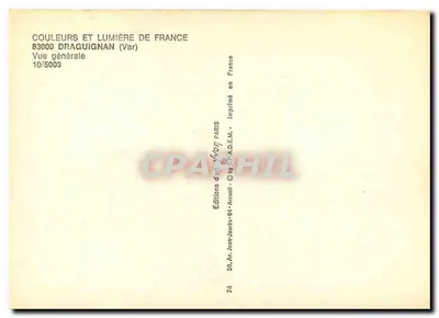 Draguignan — Vista Geral — Edições de Arte Arcueil — Verso