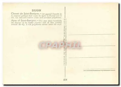 Dijon — Czeleść świętego Bénigne — Wydawnictwo Estel, nr 604 — Rewers
