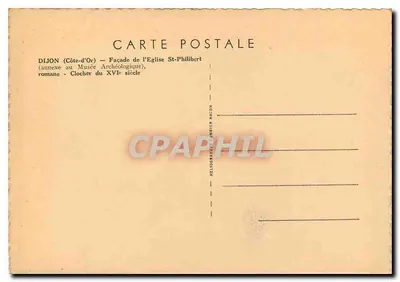 Dijon — Fronton kościoła Świętego Filipa — Héliogravure Jambier — Rewers