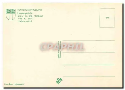 Rotterdam/Hollande — Vue du port — éditeur Gebroeders Spaan & Zn, n° 546 — Rewers