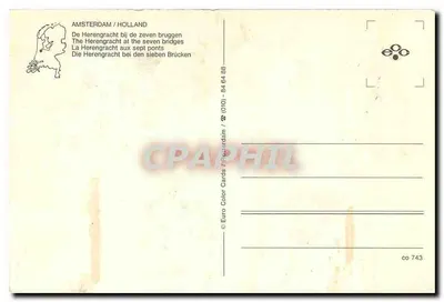 Amsterdam - Widok Herengracht z siedmioma mostami — Euro Color Cards, n° 743 — Rewers