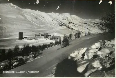 Bilhete postal moderno Sestriere Panorama