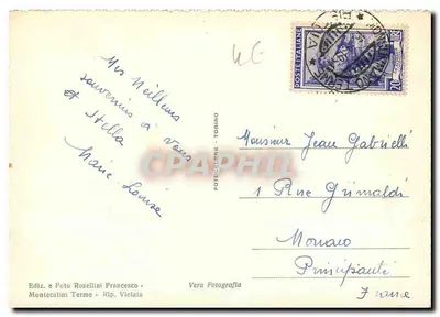 Montecatini Terme - Grand Hôtel e La Pace — Editor Ediz. e Foto Rosellini Francesco — Verso