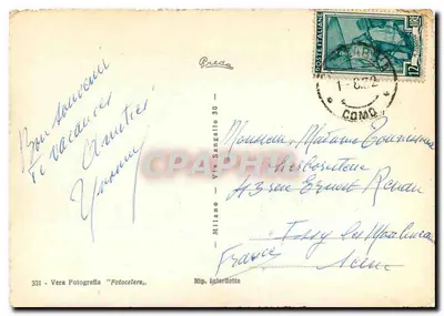 Como - panorama — widok na jezioro i wzgórza — Vera Fotografia 'Fotocelers', nr 331 — Rewers
