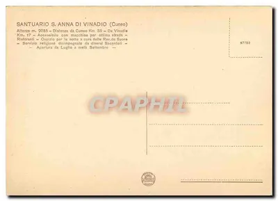 Santuario S. Anna di Vinadio — Cuneo — Wydawnictwo Cuneo — Rewers