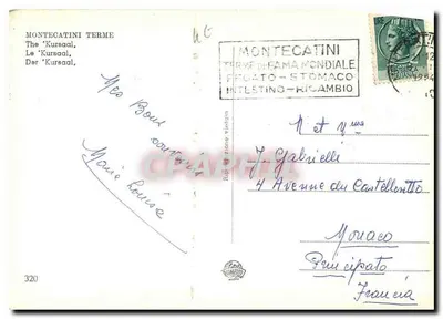Montecatini Terme — O Kursaal — editor não identificado, n° 320 — Verso