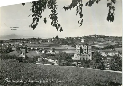 Santuario di Mondovì presso Vicoforte — Monviso m.3841 — Ediz. Avico G. - Mondovì