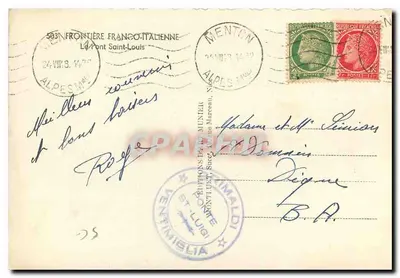 Most Saint-Louis — granica francusko-italijska — Menton, Alpes-Maritimes — Rewers
