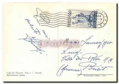 Bilhete postal moderno Frascali Estação Fezzoviazia — Verso