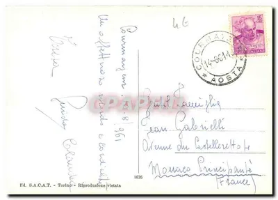 Courmayeur - Igreja de Nossa Senhora da Cura m. 4810 — Éd. Il M. Bianco — Verso