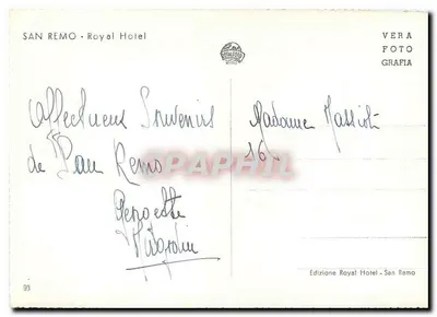 San Remo — widok panoramiczny z sosnowego drzewa — Hotel Royal — Rewers