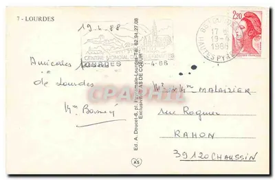 Lourdes — Souvenir de Lourdes — Ed. A. Doucet — Verso