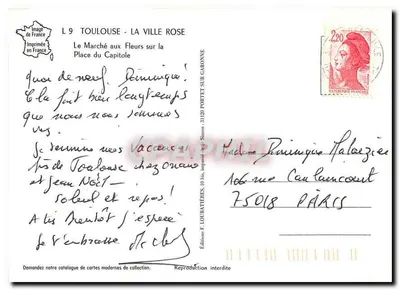 Toulouse - De Roze Stad — Bloemenmarkt op de Place du Capitole — Éditions F. LOUBATÈRES — Achterkant