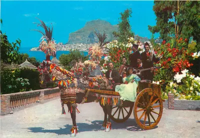 Cefalù — Carrettino Siciliano — Éditeur Enzo Amoroso, Palerme