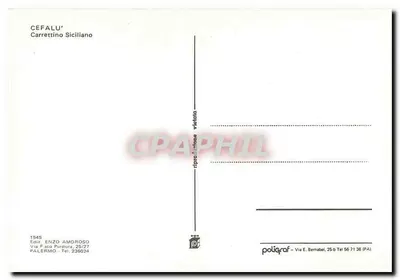 Cefalù — Carrettino Siciliano — Éditeur Enzo Amoroso, Palerme — Verso