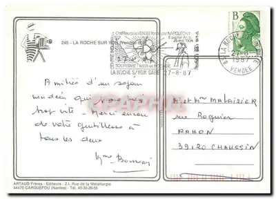 La Roche sur Yon — Vista panorâmica — Artaud Frères, n°245 — Verso