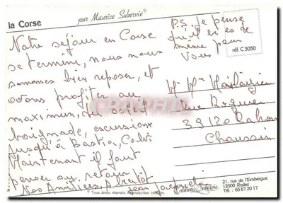 Bastia — Port z kościołem i łodziami — Wydawnictwo Subervie, ref. C3050 — Rewers