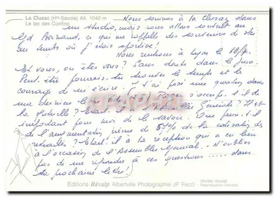 La Clusaz — Lago dos Confins — Edições Révalp Albertville — Verso