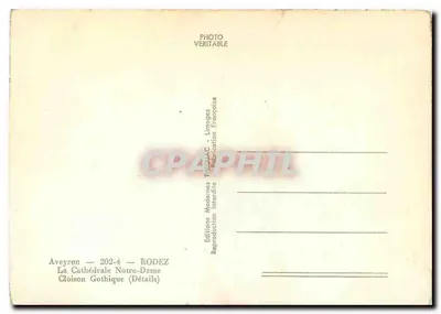 Aveyron - Rodez - A Catedral Nossa Senhora - Detalhes — Verso