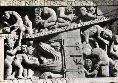 Conques en Rouergue — O tympano do Inferno — Édition Fallières