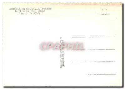 Conques en Rouergue — O tympano do Inferno — Édition Fallières — Verso