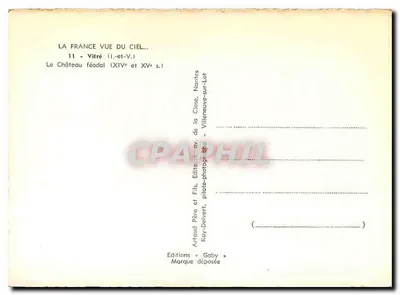 Vitré — O Castelo Feudal (XIV e XVe s.) — Edições Artaud Père et Fils, Nantes — Verso