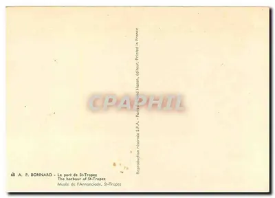 Port w Saint-Tropez — reprodukcja — wydawca Hazan, Paryż — Rewers