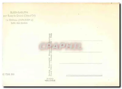 Bussy-Rabutin — Zamek (XVI–XVII w.) — Sala monet — Usługa Komercyjna Zabytkowych Pałaców, Paryż — Rewers